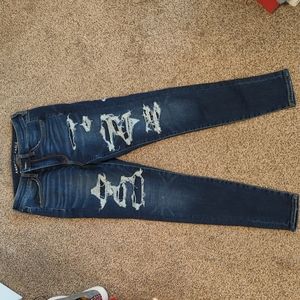 Women's American eagle cozy next level stretch high rise covered distressed jean